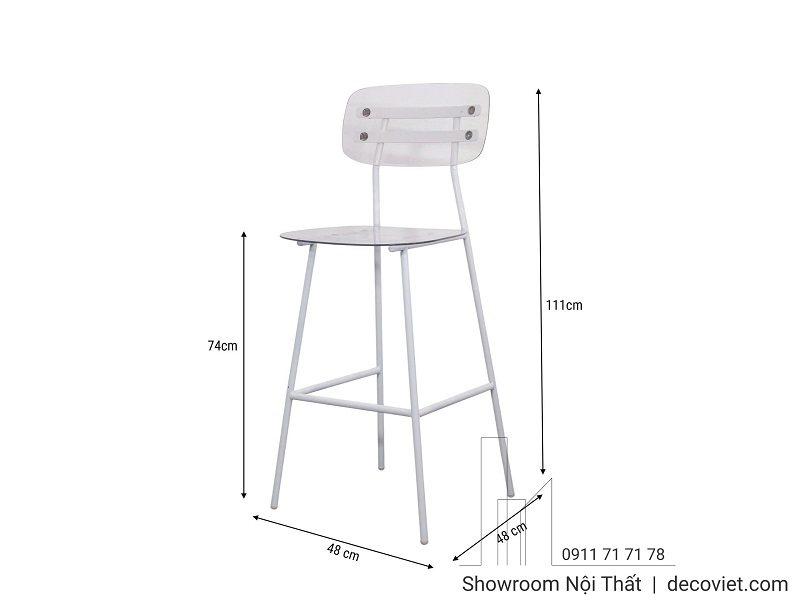 Ghế Bar Cao Chân Sắt 270T đẹp