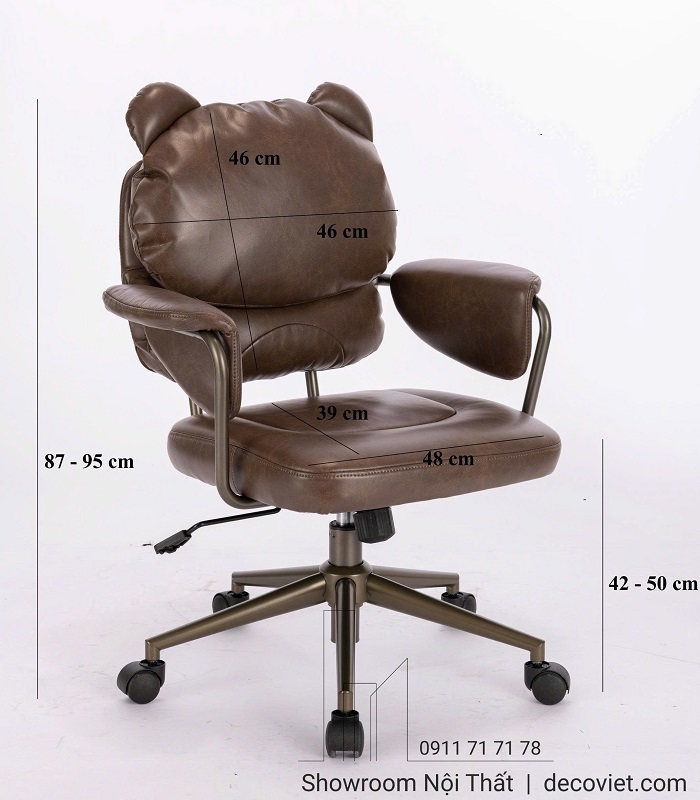 Ghế Làm Việc Bọc Da Giá Rẻ 379T đẹp, cao cấp
