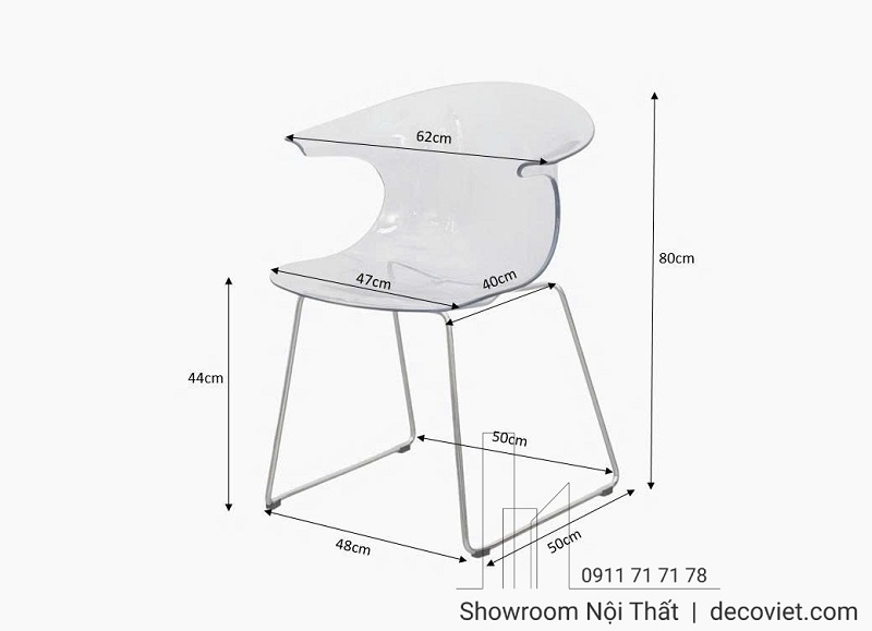 Ghế Quán Cafe Lưng Nhựa 226T