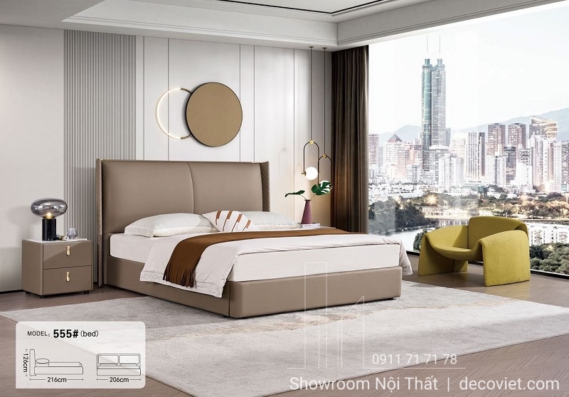 Giường Bọc Da Nhập Khẩu 155T
