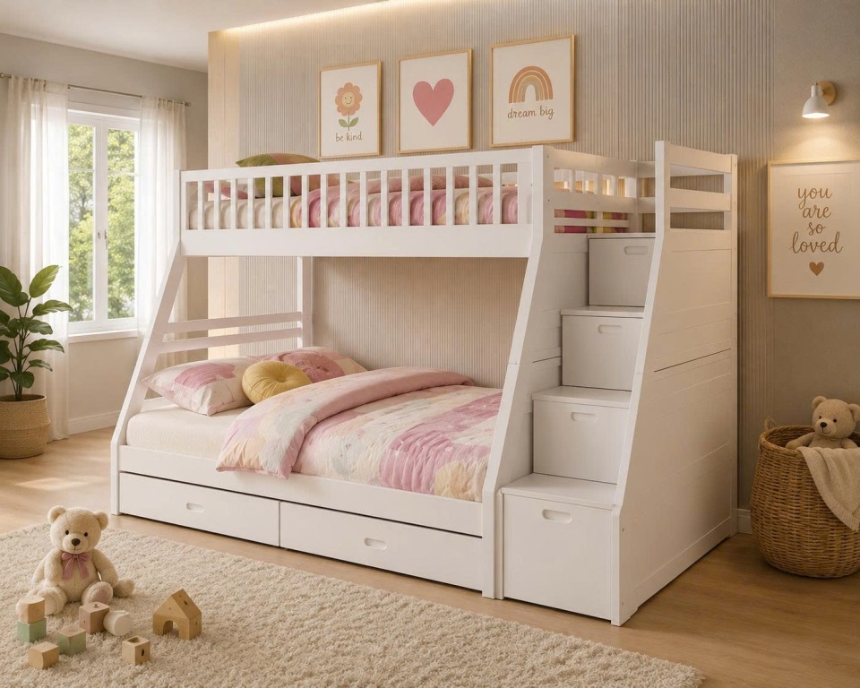 Giường Tầng Giá Rẻ 402T - Trắng