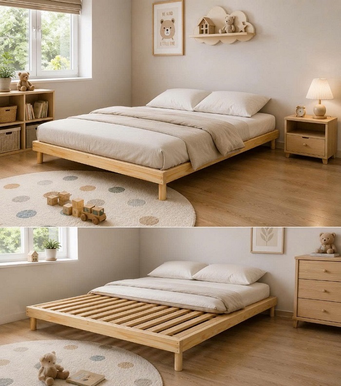 Mẫu Giường Đơn Gỗ 455T