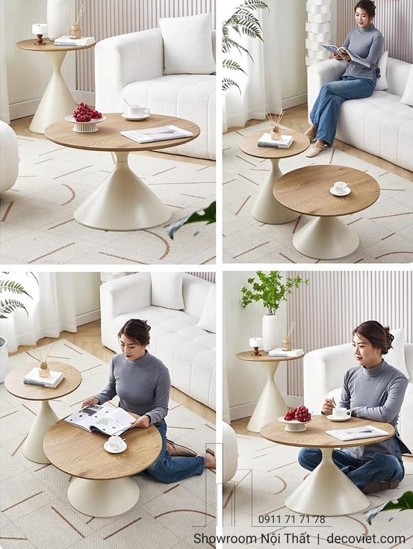 Set Bàn Trà Tròn Gỗ 475S