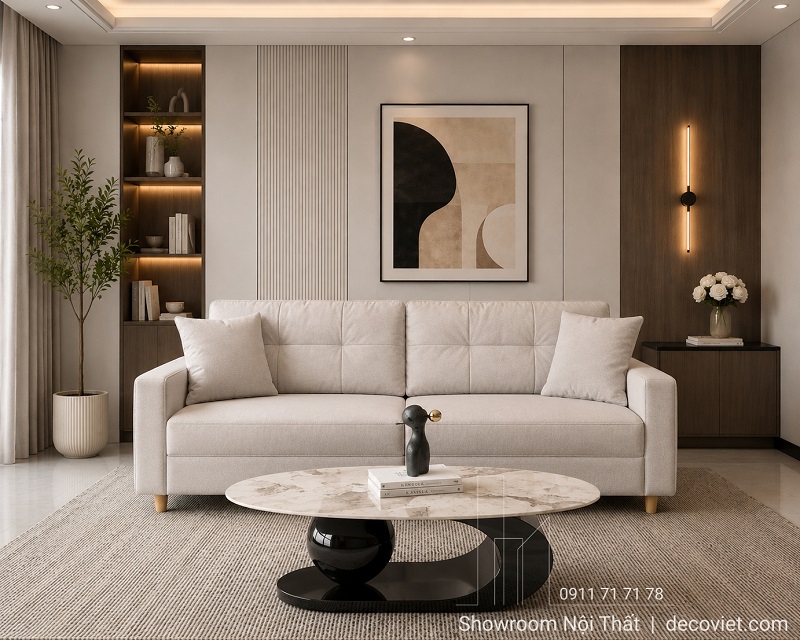 sofa băng bọc vải hiện đại thiết kế nhỏ gọn