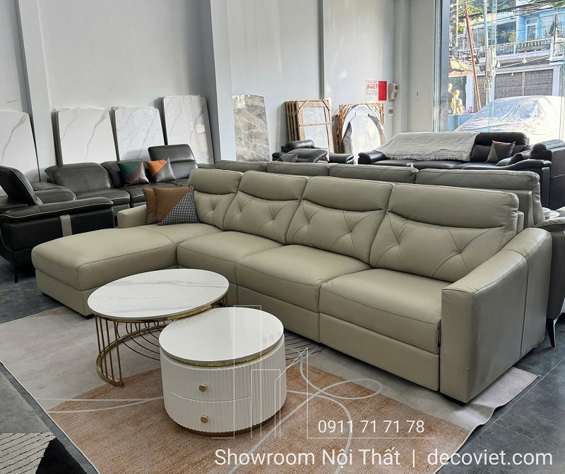 Sofa Da Bò Ý Nhập Khẩu 100% Da Bò Thật 973T