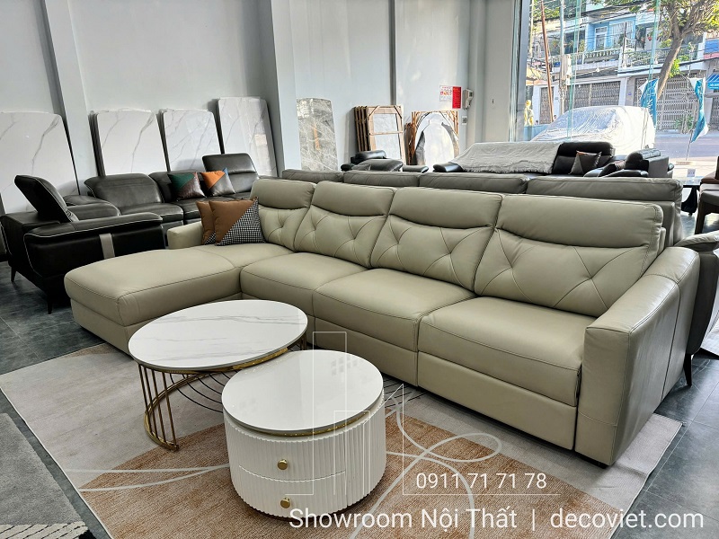 Sofa Da Bò Ý Nhập Khẩu 100% Da Bò Thật 973T