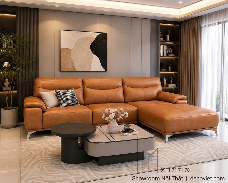 Sofa Da Phòng Khách Đẹp 1178T