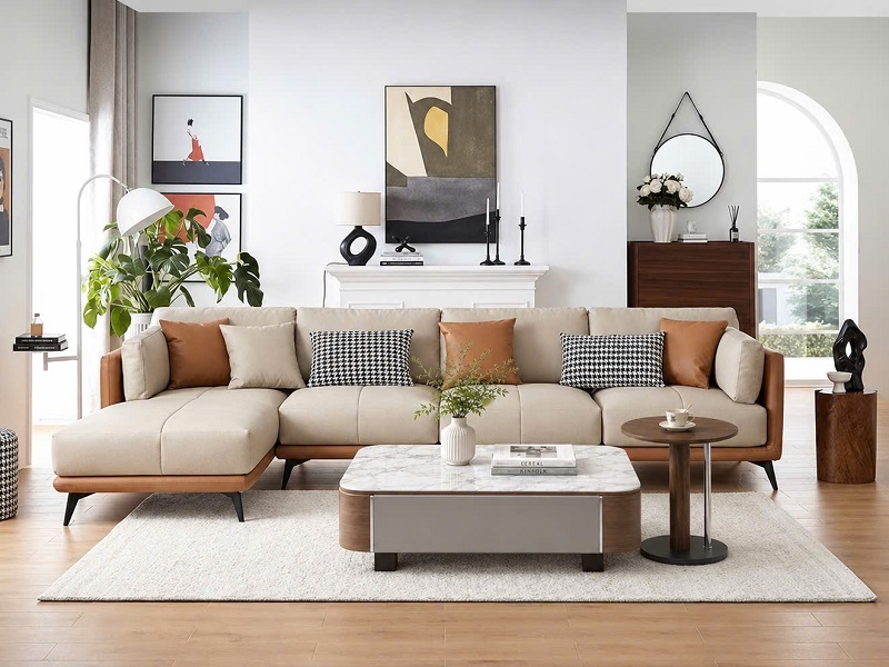 Sofa Góc Bọc Da Sinh Thái 1198T