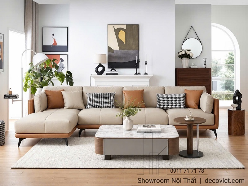 Sofa Góc Bọc Da Sinh Thái 1198T