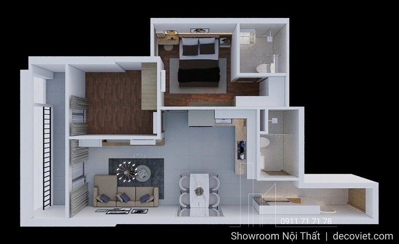 Thiết Kế Chung Cư 70m² EastMark City Quận 9 cao cấp, tiện nghi