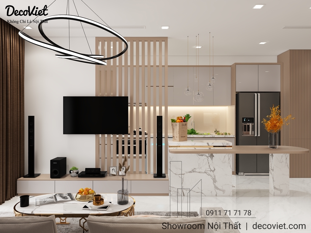 Thiết Kế Nội Thất Chung Cư Vinhomes Central Park 2 Phòng Ngủ