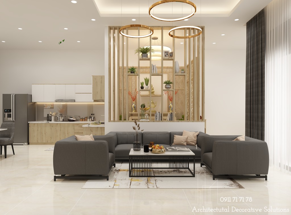 Thiết kế nội thất phòng khách bếp đẹp sang trọng năm 2022