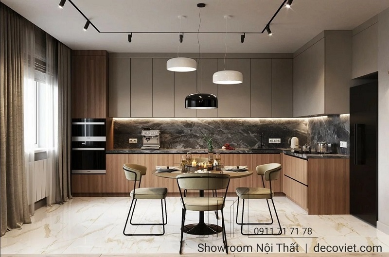 Tủ Bếp Gỗ Hiện Đại 1107T