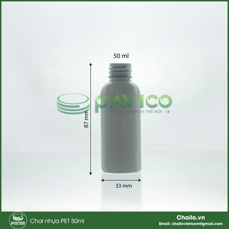 chai nhựa pet trắng sứ 50ml