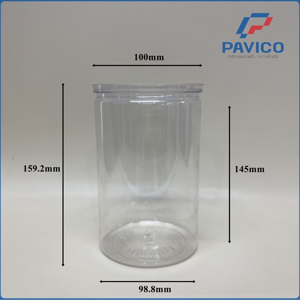 100H1150-Hũ nắp xé 1150ml logo