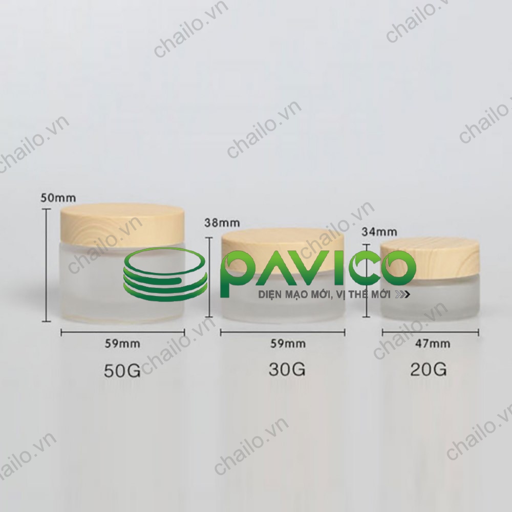 Vỏ chai lọ đựng mỹ phẩm thủy tinh phun mờ nắp giả gỗ