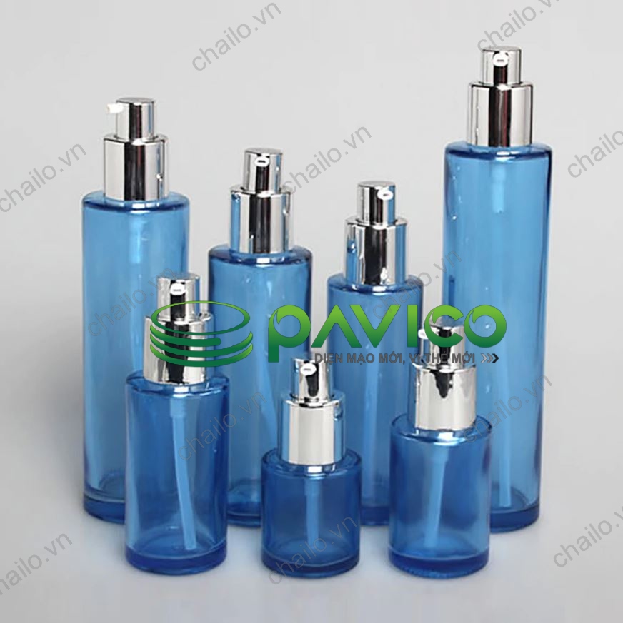 Vỏ chai lọ đựng mỹ phẩm thủy tinh xanh ngọc lục