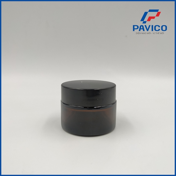 Hũ kem thủy tinh nâu 30g