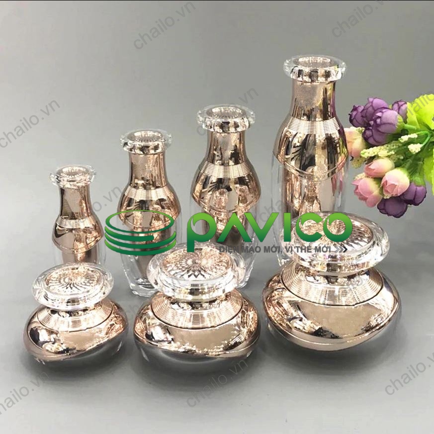 Bộ sản phẩm vỏ chai lọ đựng mỹ phẩm cao cấp 10-100ml