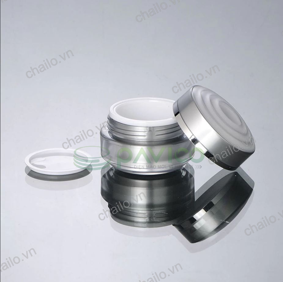 Hũ đựng kem mỹ phẩm màu xám bạc 30g