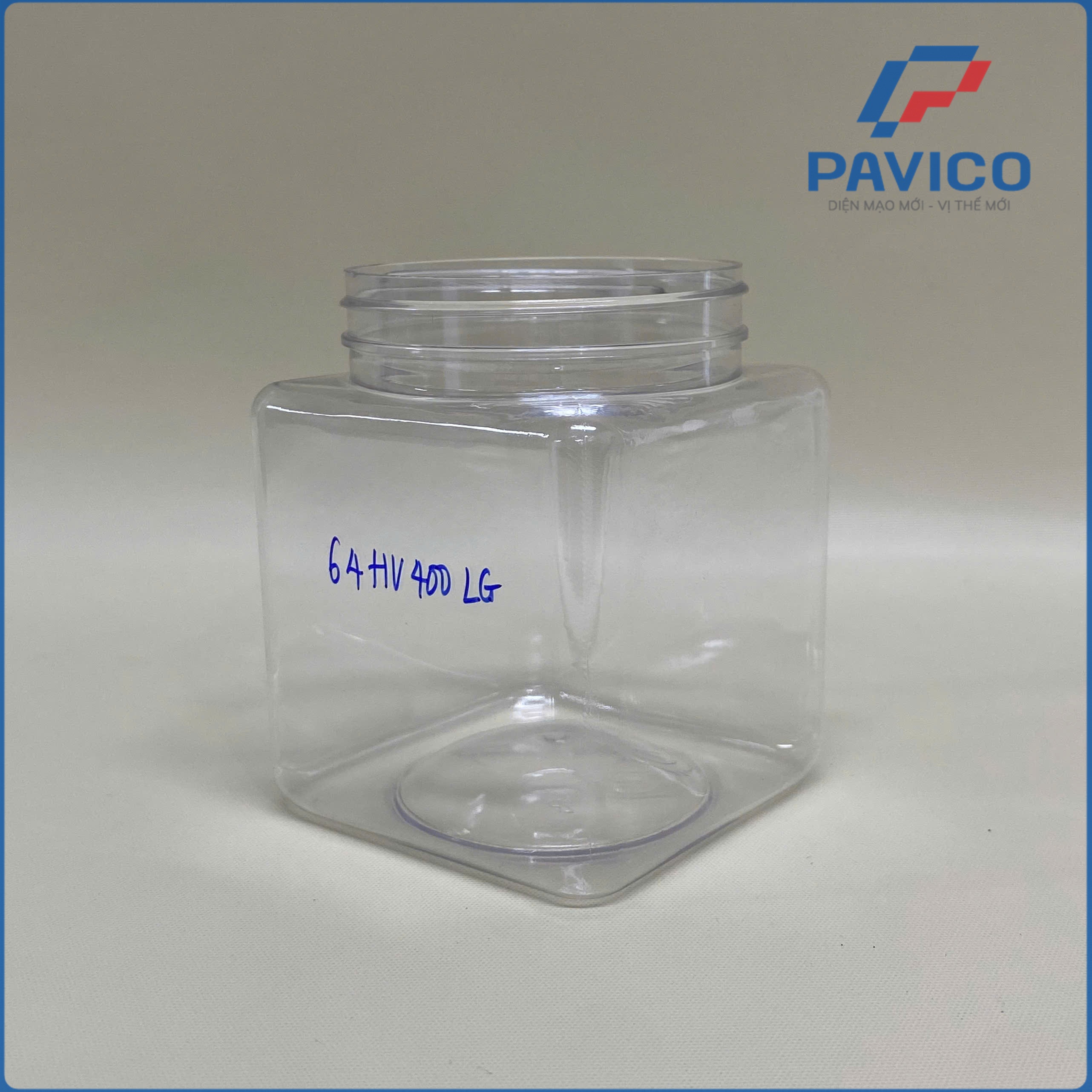 68HV400-Hũ PET vuông 400ml