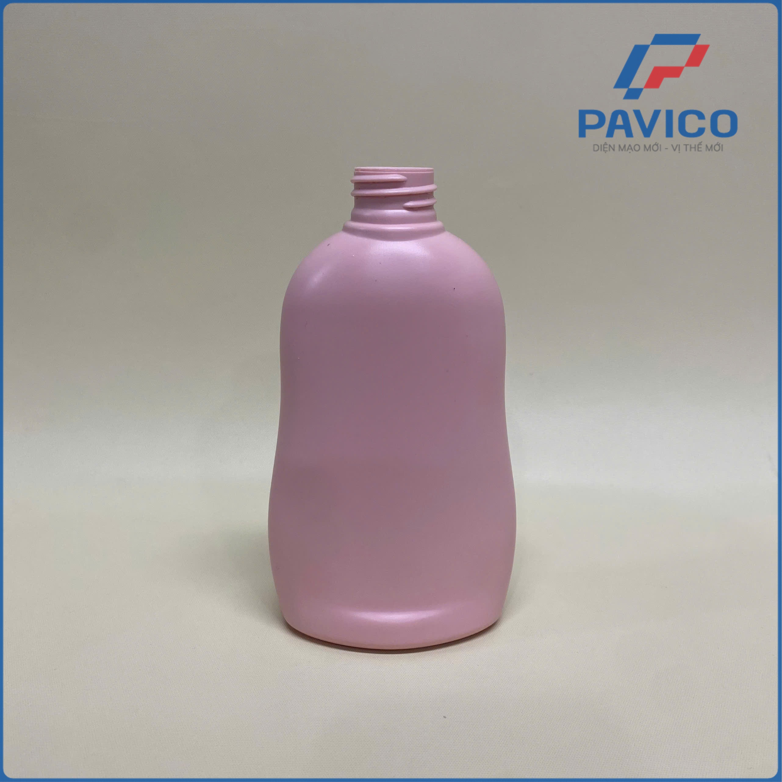 HD300-Chai HDPE màu hồng nhạt 3% đầu bơm 300ml-28mm-40g