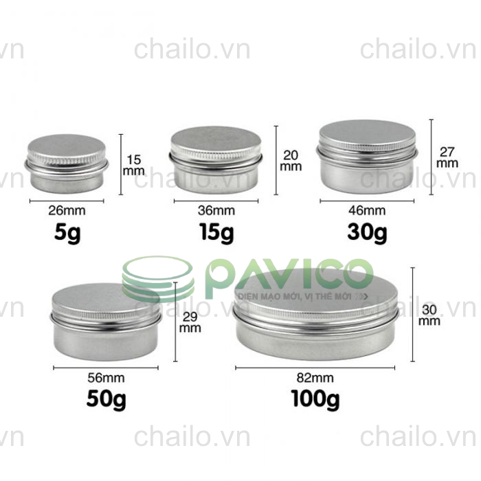 Hũ nhôm 100g đựng mỹ phẩm kem dưỡng da J-04