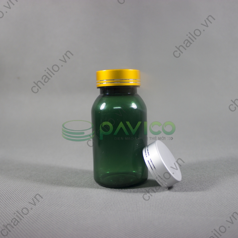 Vỏ lọ dược phẩm thuốc viên nắp vàng nắp bạc DP4