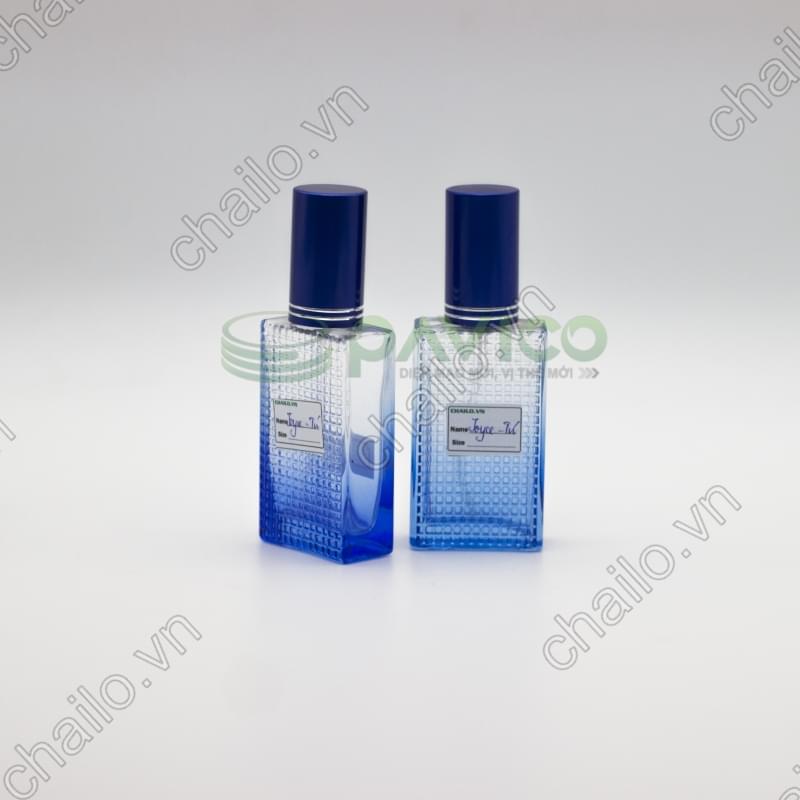 Vỏ lọ đựng nước hoa thủy tinh màu xanh dương
