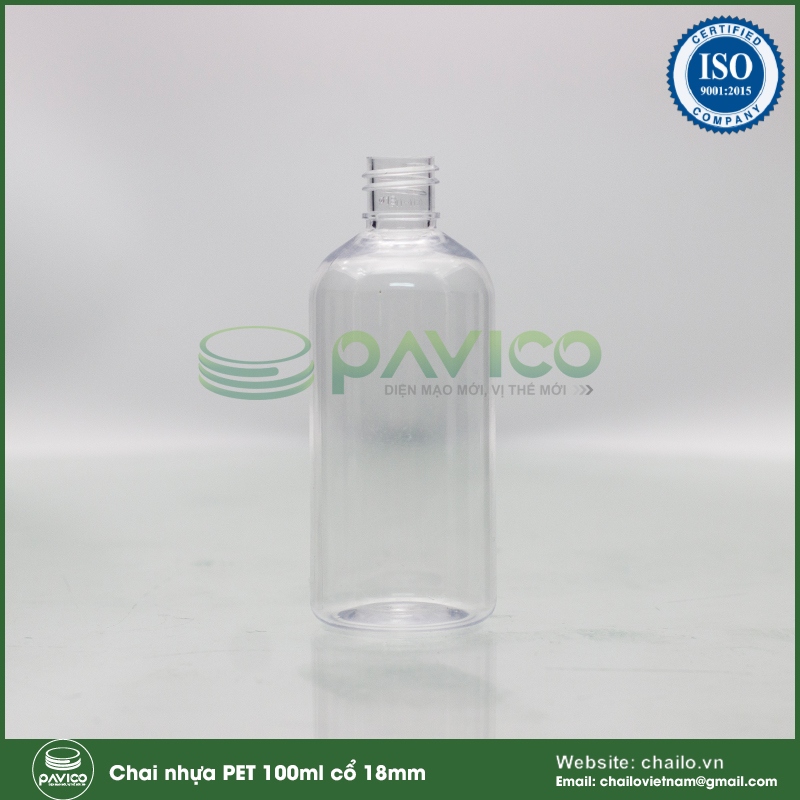 Chai nhựa pet 100ml cổ 18mm