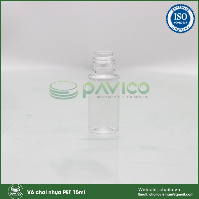 Vỏ chai nhựa pet 15ml cổ 20mm