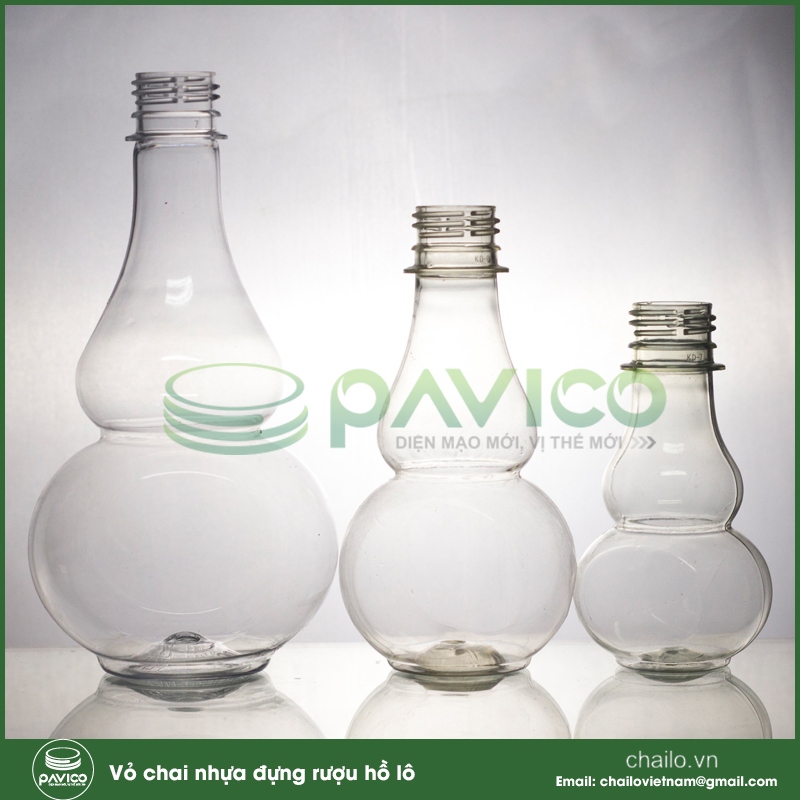 Vỏ chai nhựa pet đựng rượu hồ lô các thể tích
