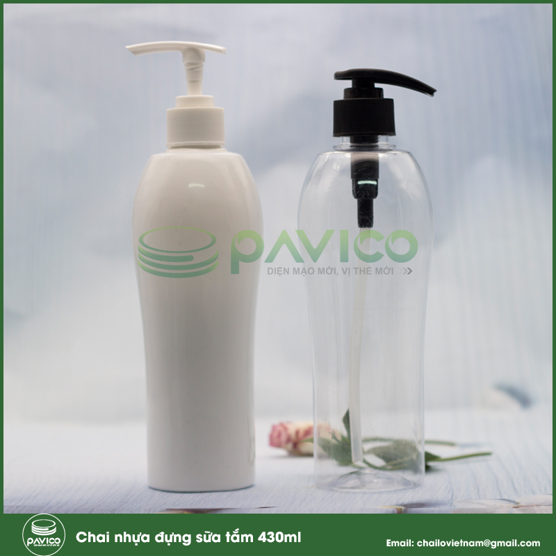Chai nhựa pet đựng sữa tắm 430ml