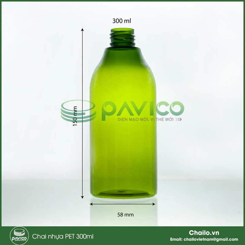Chai nhựa PET đựng dầu gội sữa tắm 300ml