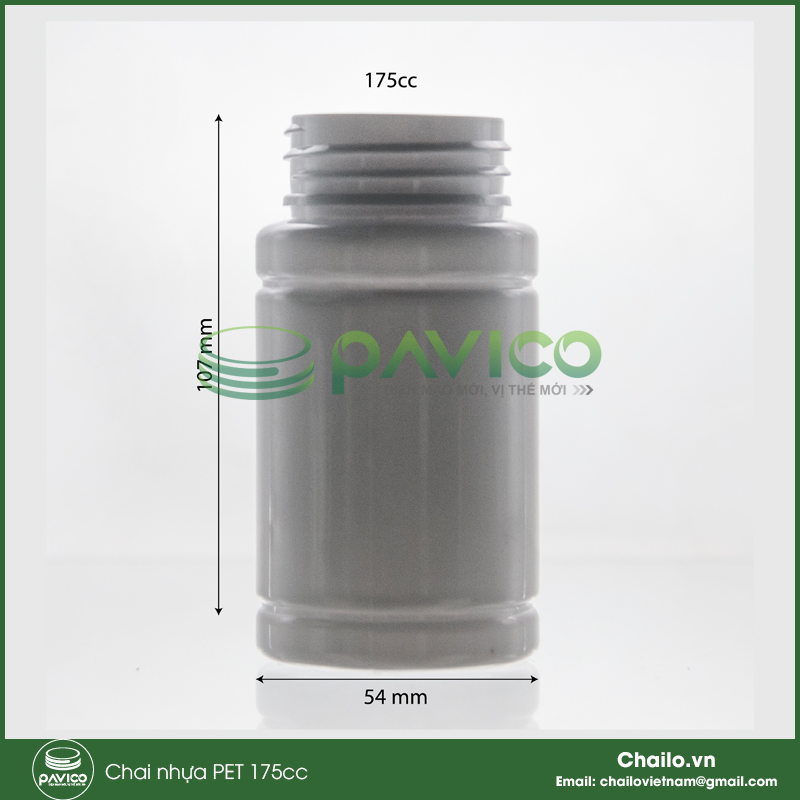 Vỏ chai lọ đựng dược phẩm thuốc viên 175cc nhựa pet