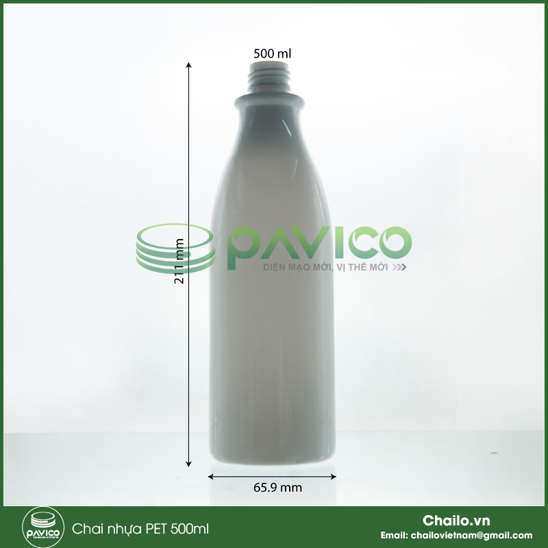 Chai pet trắng sứ 500ml bao bì mỹ phẩm dầu gội