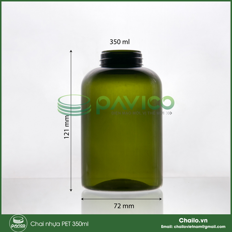 Chai nhựa PET lùn 350ml cổ 42mm