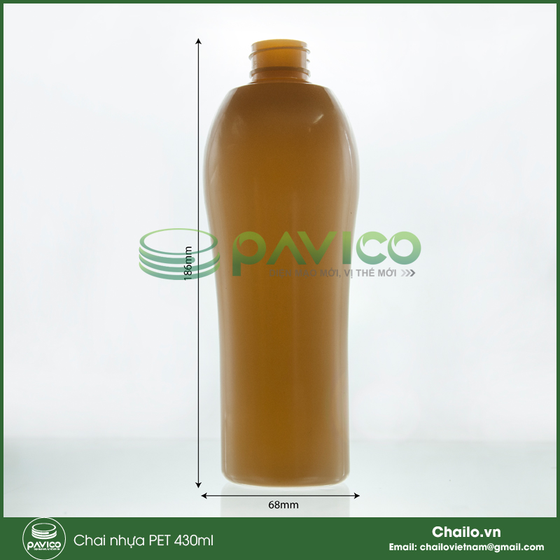 Chai nhựa pet đựng sữa tắm 430ml