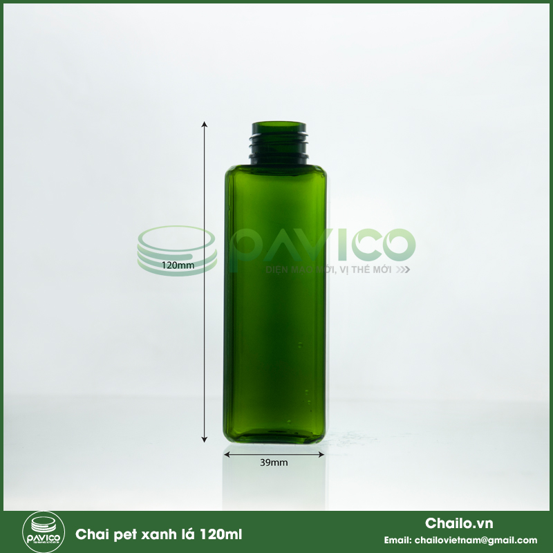Vỏ chai nhựa pet vuông 120ml nắp bơm kem