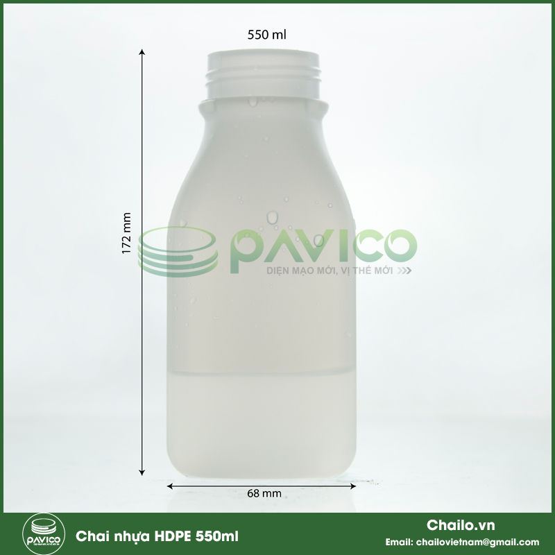 Chai nhựa HDPE đựng sữa tươi 250ml