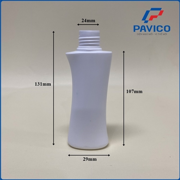 HE100-Chai HDPE eo lệch 100ml-24mm
