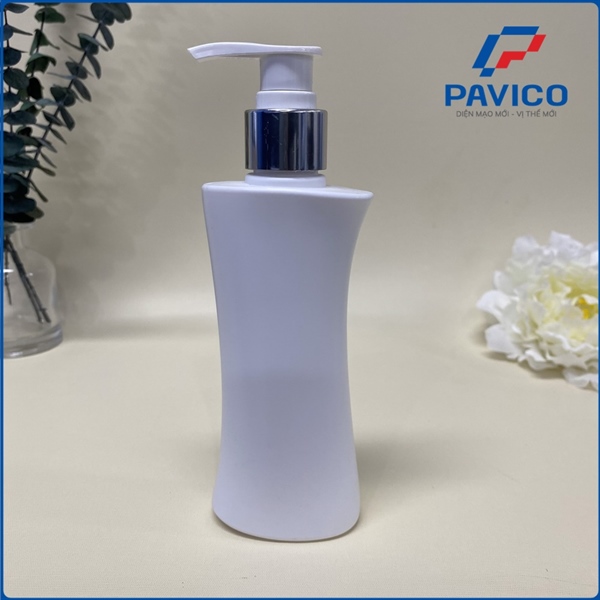 HE250-Chai HDPE eo lệch 250ml-24mm