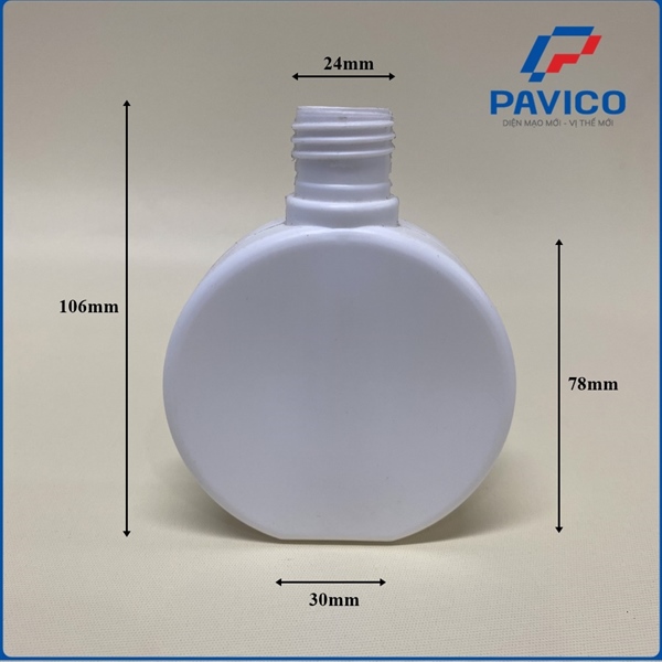 HK150-Chai HDPE hình cái trống 150ml- 24mm