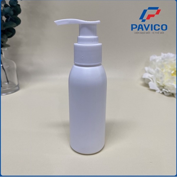 HT100-Chai HDPE đầu bơm 100ml-24mm