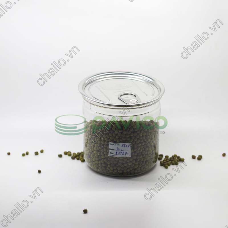 Hũ nhựa pet nắp nhôm xé 380ml đựng thực phẩm đồ khô