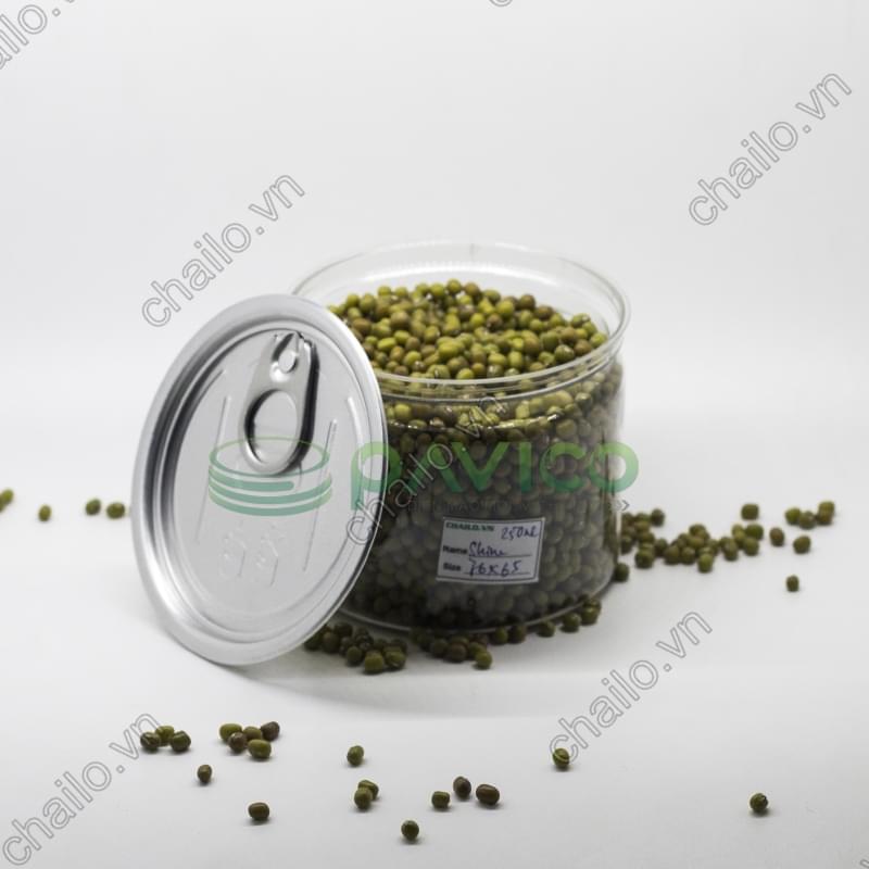 Hũ nhựa nắp nhôm xé 250ml kích thước 76*65