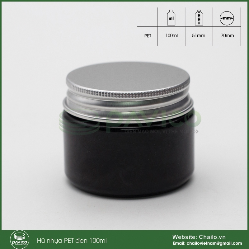 Vỏ hũ nhựa PET đựng kem mỹ phẩm 100g