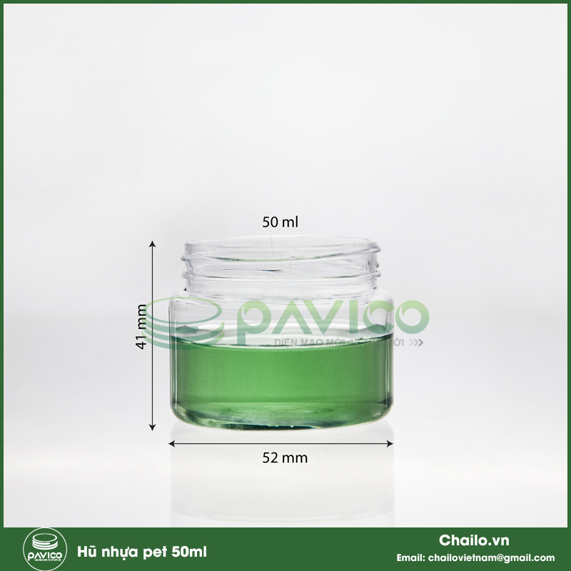 Hũ nhựa pet trong 50ml nắp nhôm