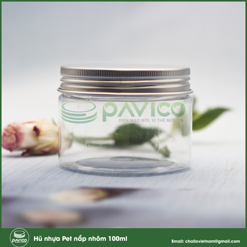 Hũ nhựa pet nắp nhôm thể tích 100ml