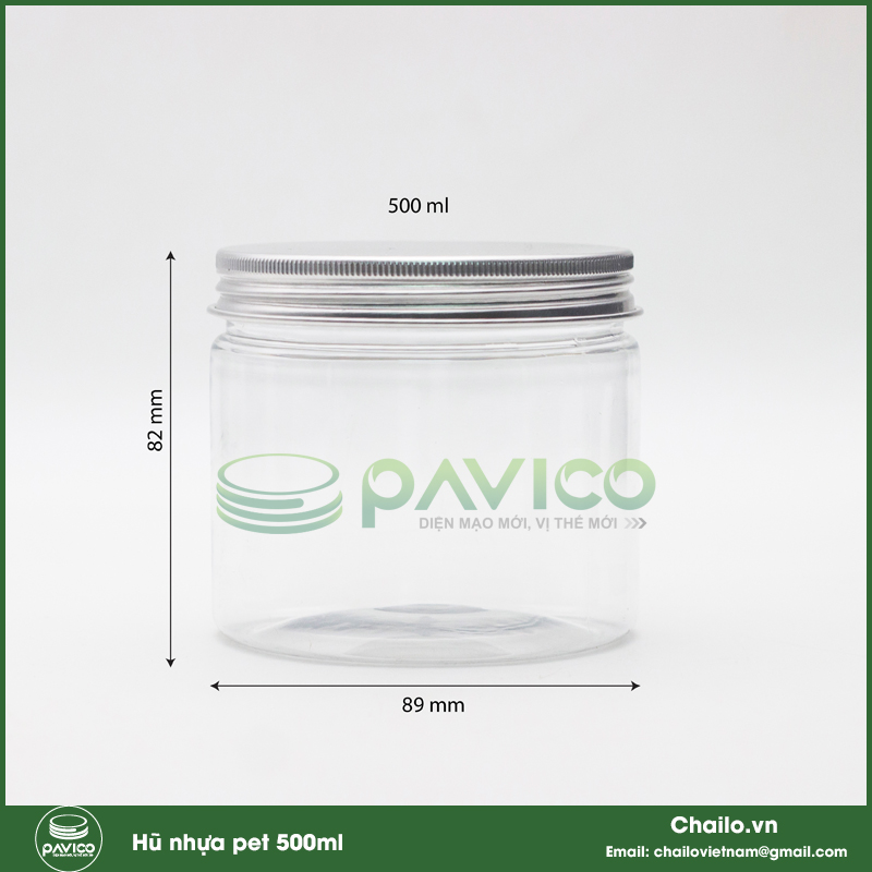 Hũ nhựa pet 500ml nhựa trắng sứ nắp vặn